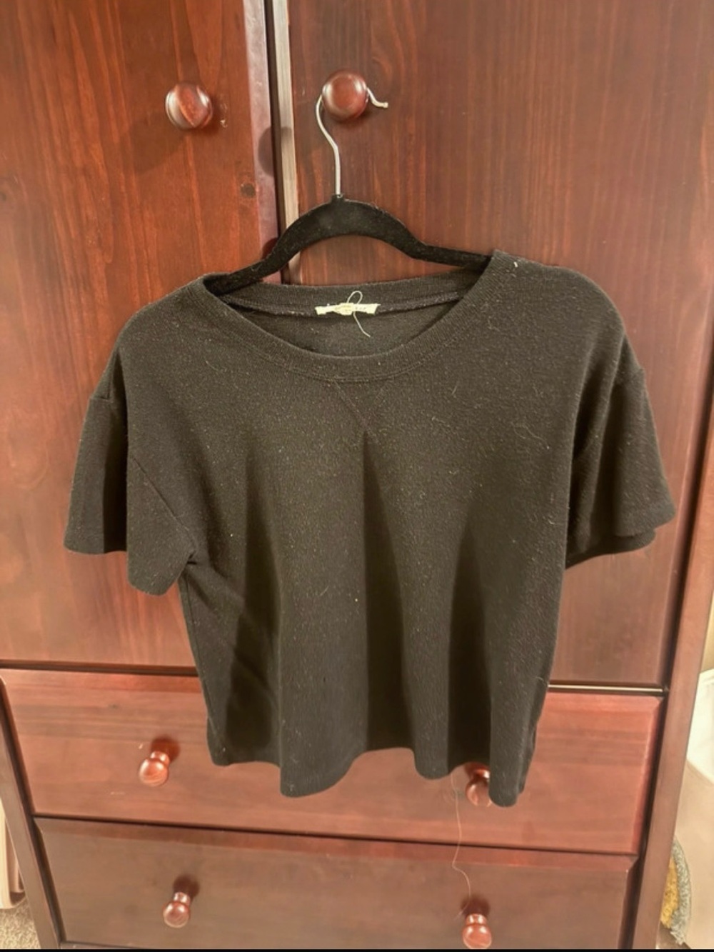 Copper Key Black Short Sleeve Crewneck Knit Top